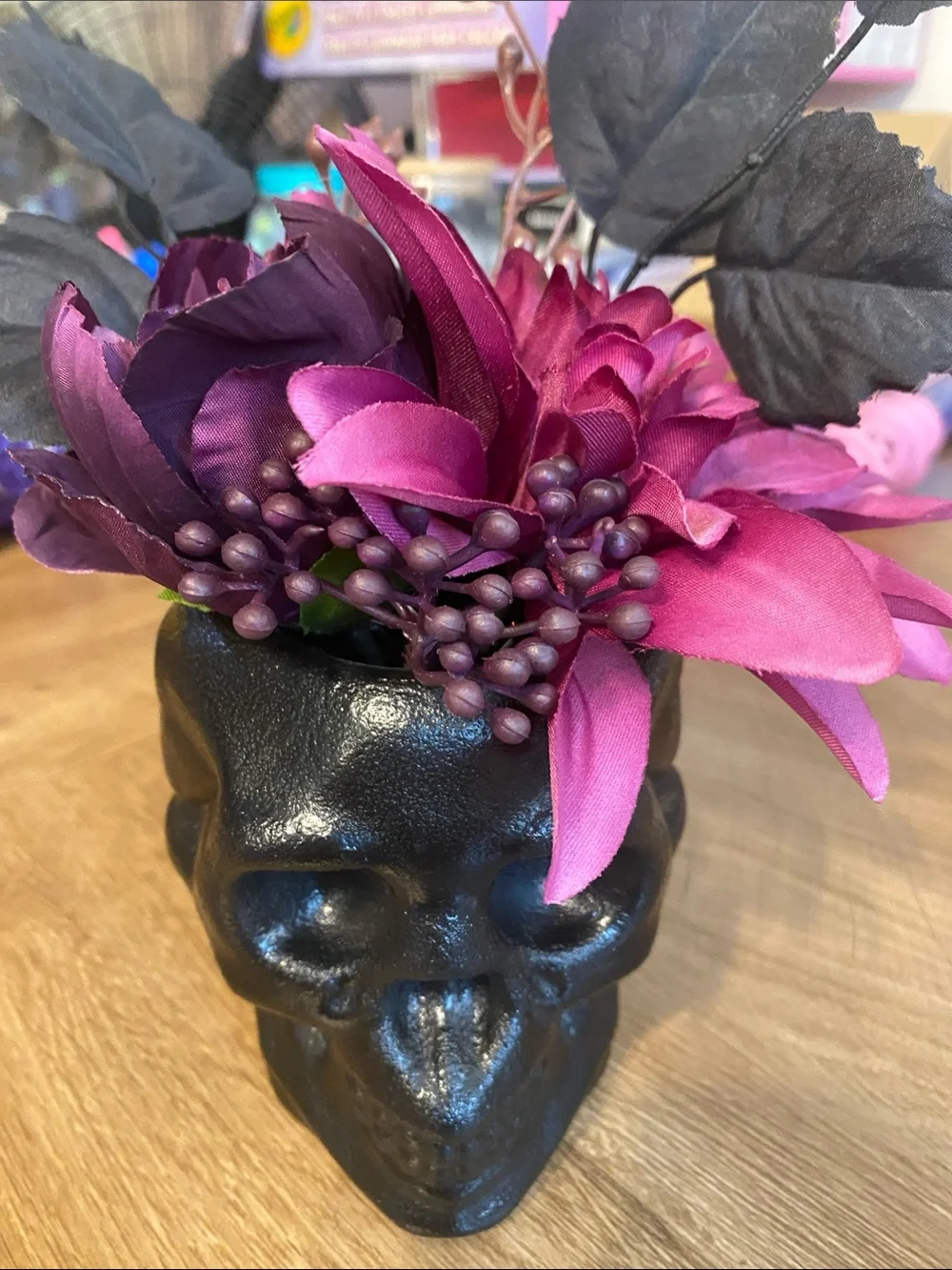 Target White Skull Candelabra with Black Candle Details